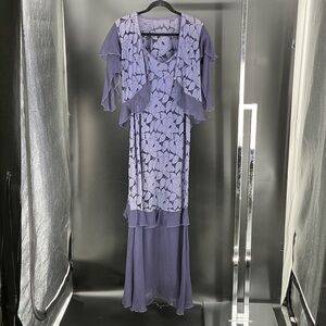 Elegant Purple Floral Wedding Dress